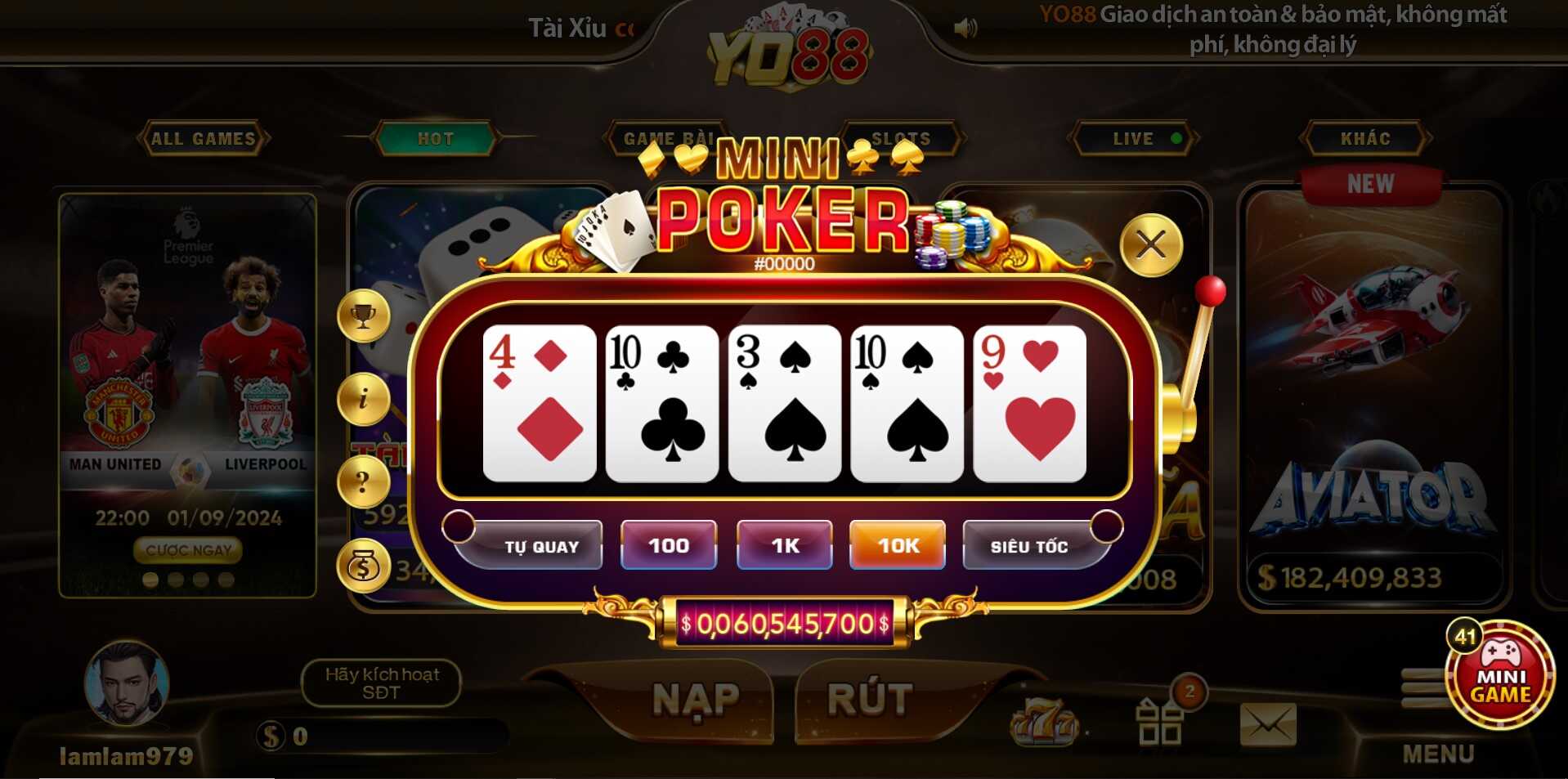 Nổ Hũ Mini Game tại Yo88